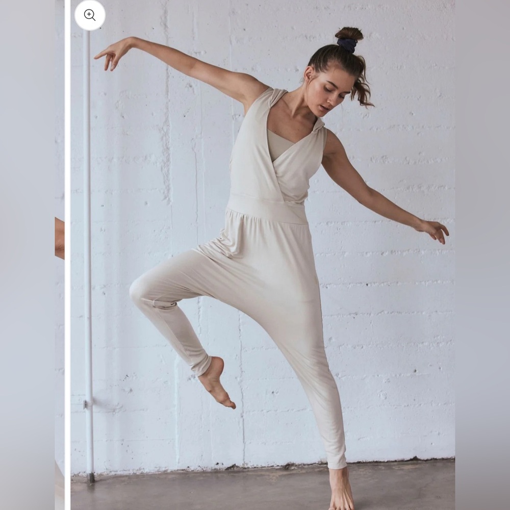 Free People Cream Jumpsuit